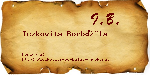 Iczkovits Borbála névjegykártya